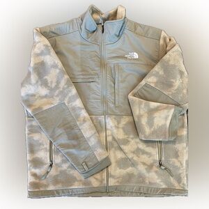 The North Face Green and Cream Fleece Full Zip Jacket Men’s XXL Adjustable Waist